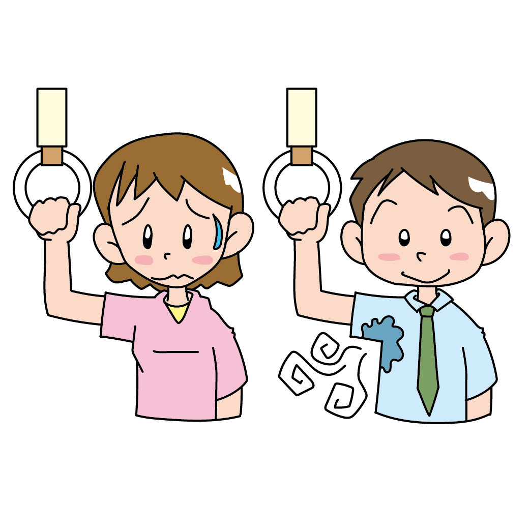 わきがに気付かない男性と困っている女性 無料イラスト素材ならイラストック