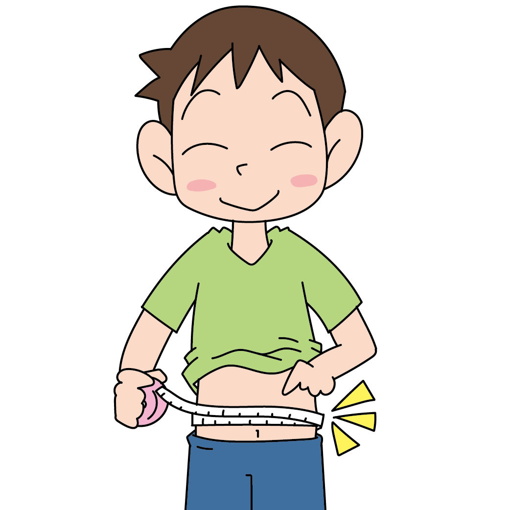 お腹の周りが痩せた男性 無料イラスト素材ならイラストック