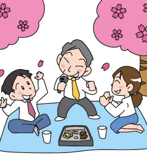 お花見をする社会人 無料イラスト素材ならイラストック