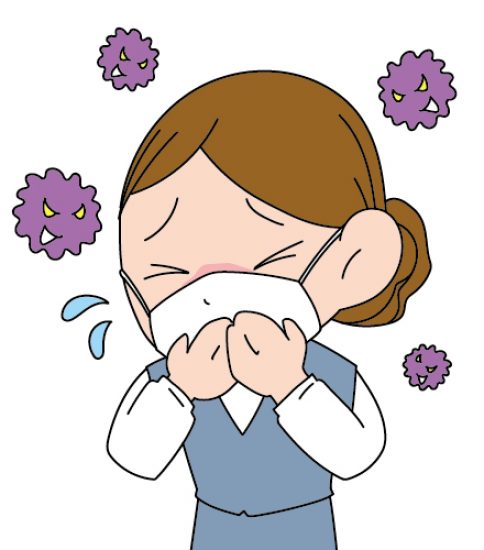 花粉症に悩まされる女性