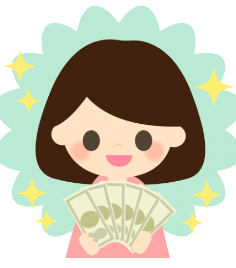 臨時収入が入った女性 無料イラスト素材ならイラストック