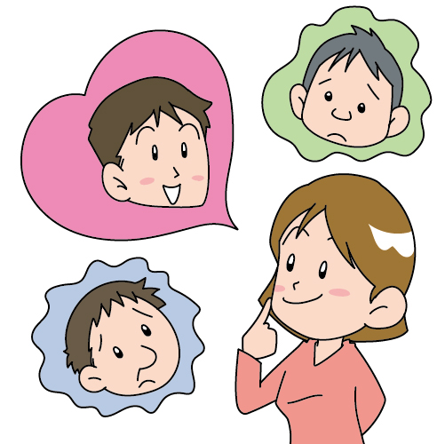 意中の男性を選ぶ女性 無料イラスト素材ならイラストック