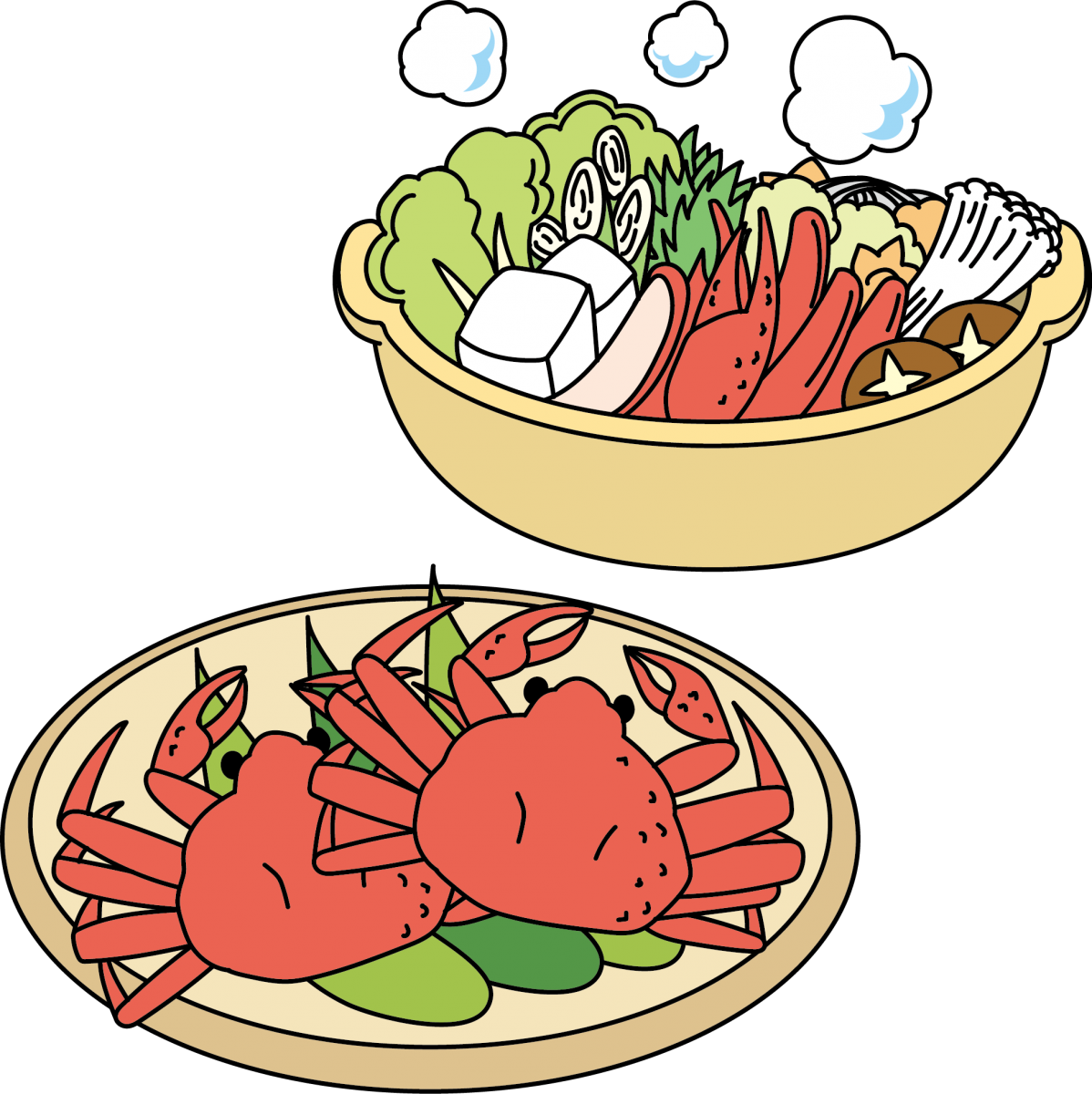 蟹とカニ鍋 無料イラスト素材ならイラストック
