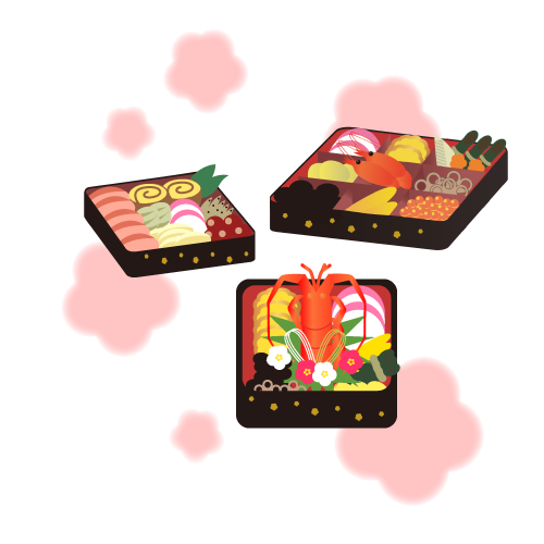 華やかなおせち 無料イラスト素材ならイラストック