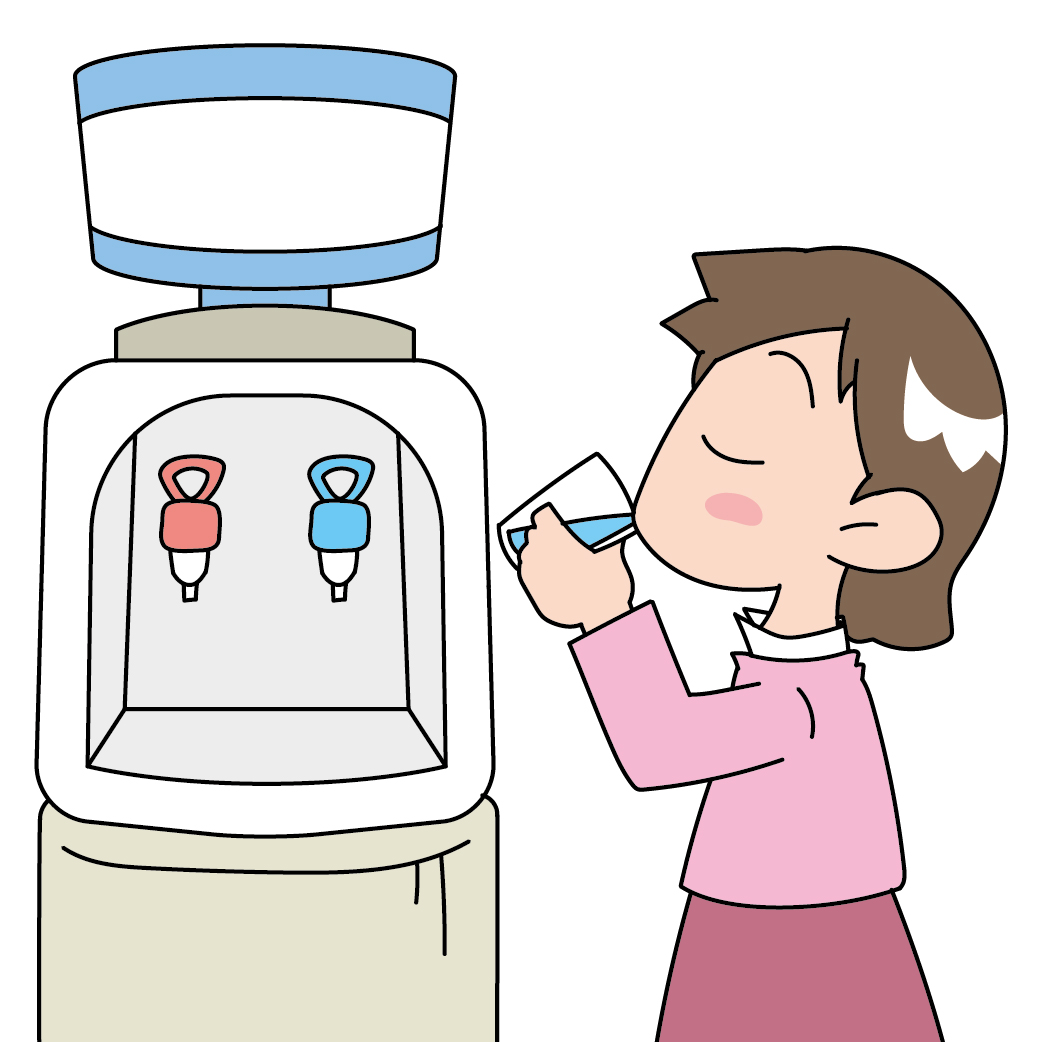 ウォーターサーバーで水を飲む女の子 無料イラスト素材ならイラストック