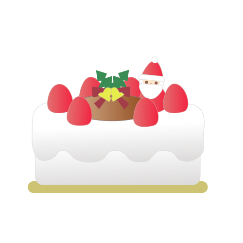生クリームたっぷりのクリスマスケーキ 無料イラスト素材ならイラストック