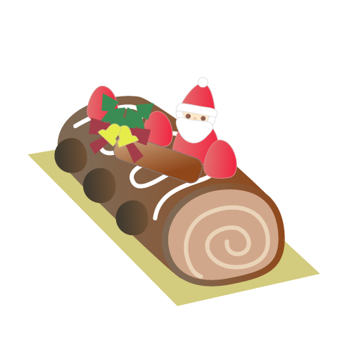 チョコレートのクリスマスケーキ 無料イラスト素材ならイラストック