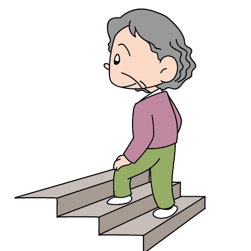 階段を登る老人女性 無料イラスト素材ならイラストック