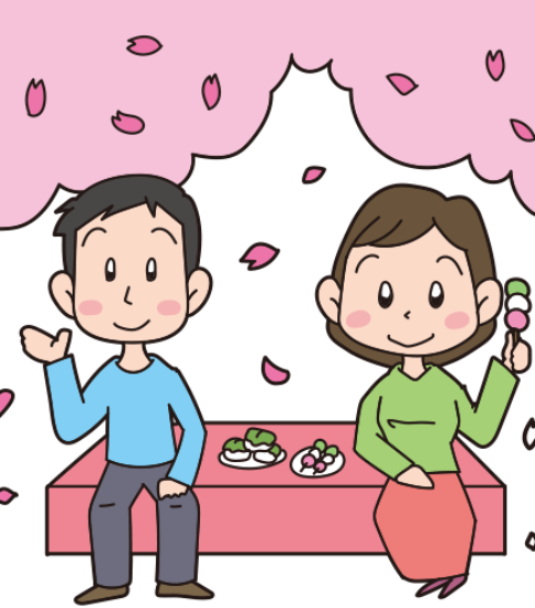 お花見4-桜まつりを楽しむカップル